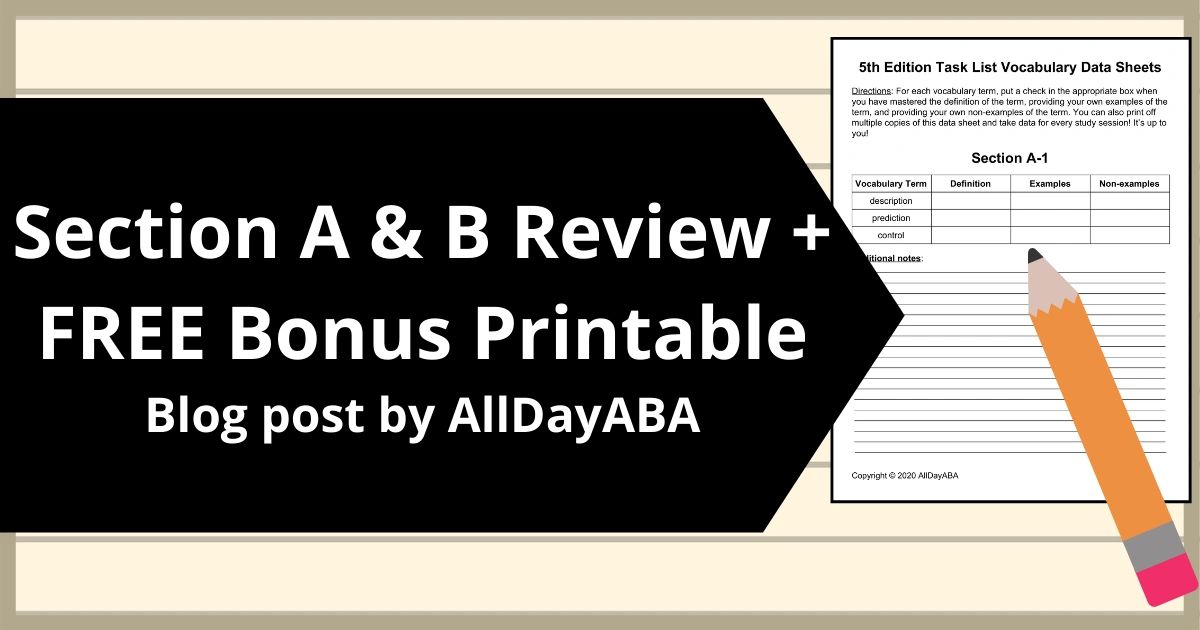 Section A And Section B Review ABA Study Materials AllDayABA